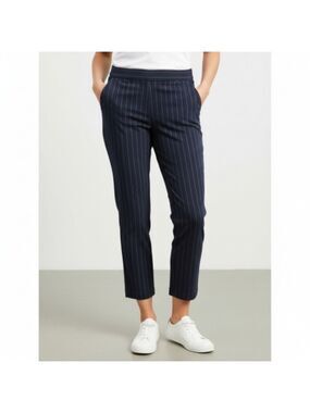 Jones New York Navy And White Striped Pants Stretchy Crop Pull On Curvy Xl